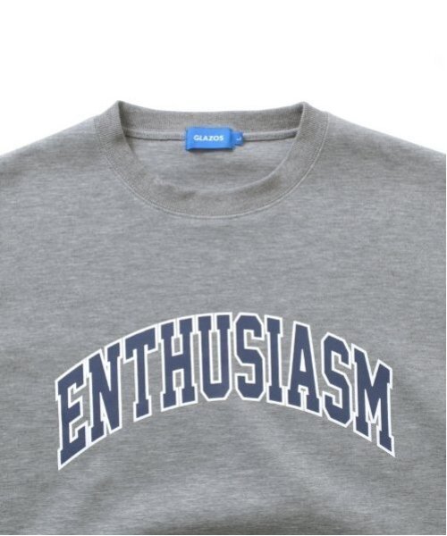 GLAZOS（グラソス）の「【大人向けサイズあり】【あったか保温/速乾】ダンボールニット・カレッジロゴトレーナー（スウェット・キッズ・ブラック/グレー・L/M/S/LL）」の6枚目の写真