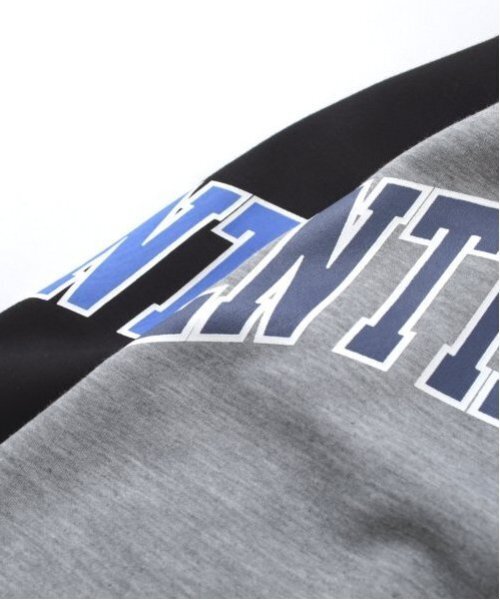 GLAZOS（グラソス）の「【大人向けサイズあり】【あったか保温/速乾】ダンボールニット・カレッジロゴトレーナー（スウェット・キッズ・ブラック/グレー・L/M/S/LL）」の10枚目の写真