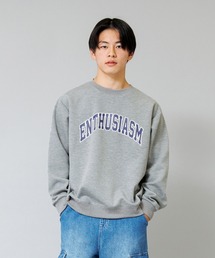 GLAZOS | 【あったか保温/速乾】ダンボールニット・カレッジロゴトレーナー(スウェット)