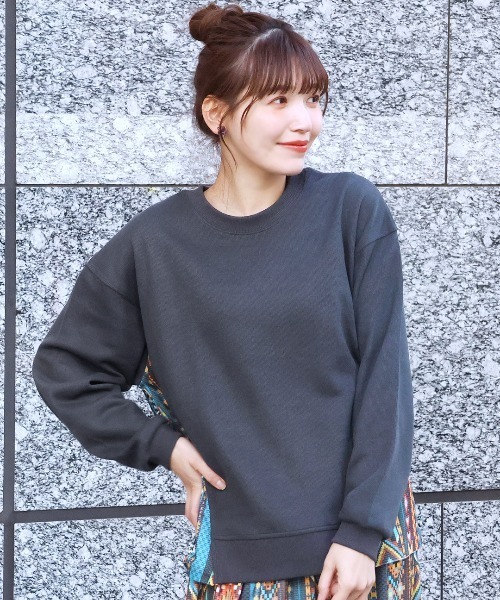 ファブリックプリントコンビプルオーバー ファブリックプリントコンビプルオーバー（Tシャツ/カットソー