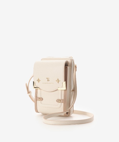 SAMANTHAVEGA（サマンサベガ）の「サイドダイヤカットスマホショルダー（ショルダーバッグ・レディース・グレイッシュベージュ/オフホワイト/ブラック・FREE）」の5枚目の写真