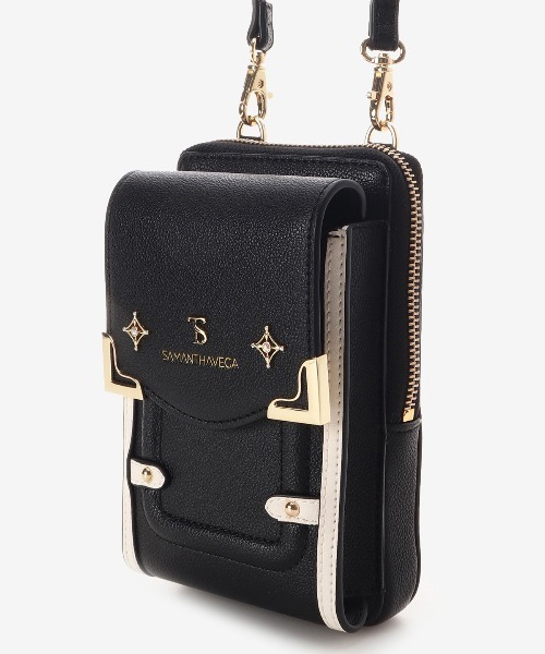 SAMANTHAVEGA（サマンサベガ）の「サイドダイヤカットスマホショルダー（ショルダーバッグ・レディース・グレイッシュベージュ/オフホワイト/ブラック・FREE）」の13枚目の写真
