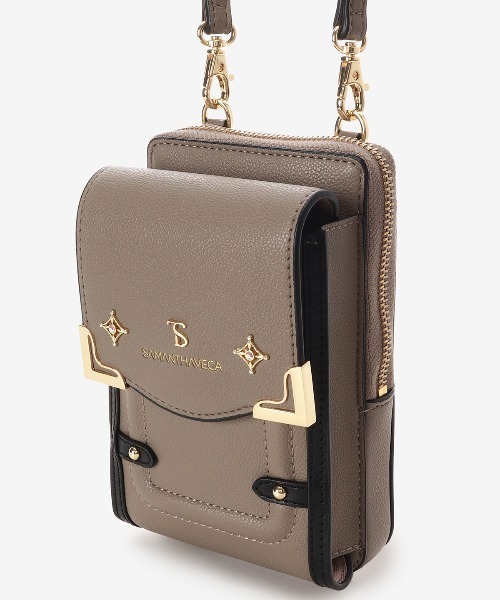 SAMANTHAVEGA（サマンサベガ）の「サイドダイヤカットスマホショルダー（ショルダーバッグ・レディース・グレイッシュベージュ/オフホワイト/ブラック・FREE）」の20枚目の写真