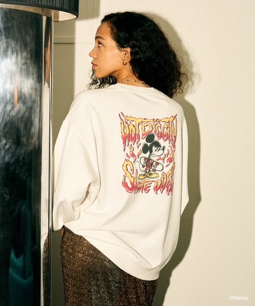 PAGEBOY（ページボーイ）の「ミッキー／ヴィンテージライクスウェット（スウェット・レディース・ネイビー/グリーン/ホワイト・FREE）」の2枚目の写真