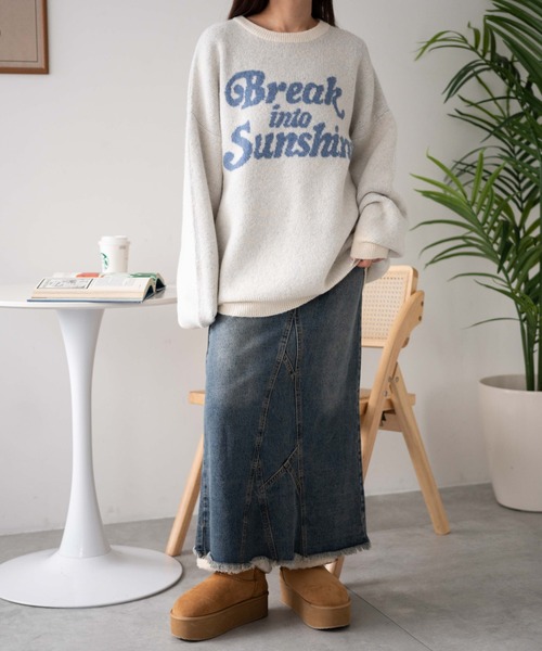 WEGO（ウィゴー）の「WEGO/【☆SNSで話題沸騰中の人気アイテム☆】ロゴジャガードフラッフィーニット（ニット/セーター・レディース・グリーン/レッド/アイボリー・FREE）」の19枚目の写真