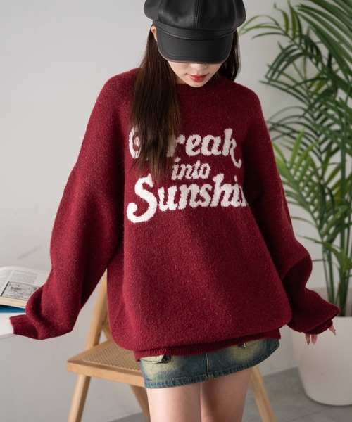 WEGO（ウィゴー）の「WEGO/【☆SNSで話題沸騰中の人気アイテム☆】ロゴジャガードフラッフィーニット（ニット/セーター・レディース・グリーン/レッド/アイボリー・FREE）」の9枚目の写真