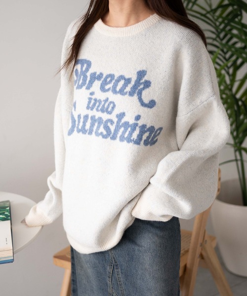 WEGO（ウィゴー）の「WEGO/【☆SNSで話題沸騰中の人気アイテム☆】ロゴジャガードフラッフィーニット（ニット/セーター・レディース・グリーン/レッド/アイボリー・FREE）」の22枚目の写真
