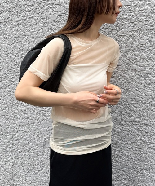 センターラインシアーロングトップス（Tシャツ/カットソー