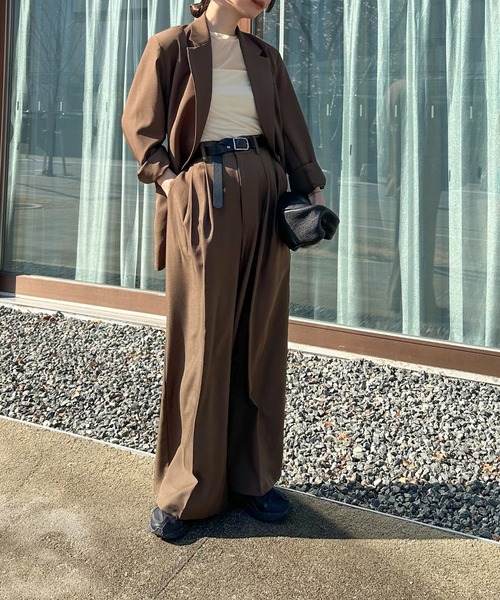 select MOCA by son（セレクトモカバイソン）の「センターラインシアーロングトップス（Tシャツ/カットソー・レディース・グレイッシュベージュ/アイボリー/ブラック・FREE）」の9枚目の写真