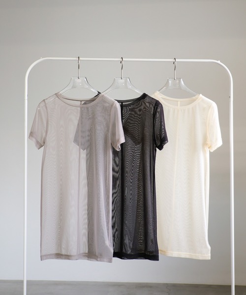 センターラインシアーロングトップス（Tシャツ/カットソー