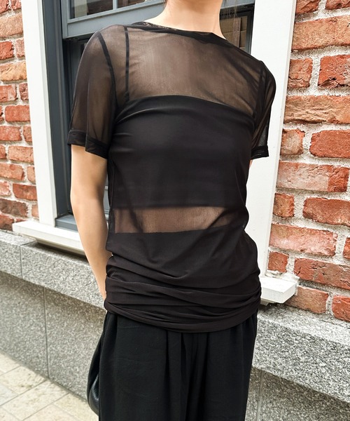 センターラインシアーロングトップス（Tシャツ/カットソー
