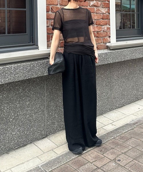 センターラインシアーロングトップス（Tシャツ/カットソー