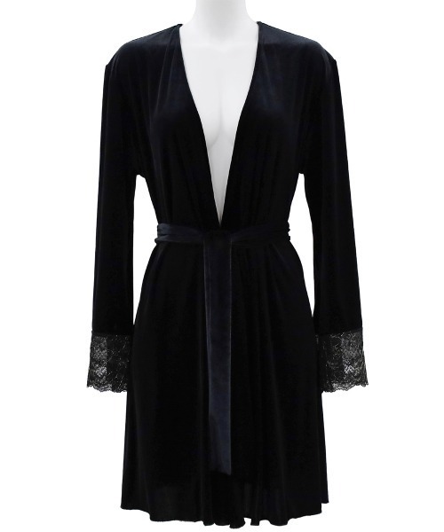 ANNEBRA（アンブラ）の「Velvet ベロア×レースガウン（ガウン/バスローブ・レディース・ダークグリーン/ワインレッド/レッド/ブラック・F）」の16枚目の写真