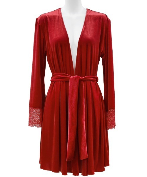 ANNEBRA（アンブラ）の「Velvet ベロア×レースガウン（ガウン/バスローブ・レディース・ダークグリーン/ワインレッド/レッド/ブラック・F）」の17枚目の写真