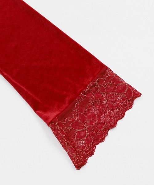 ANNEBRA（アンブラ）の「Velvet ベロア×レースガウン（ガウン/バスローブ・レディース・ダークグリーン/ワインレッド/レッド/ブラック・F）」の18枚目の写真