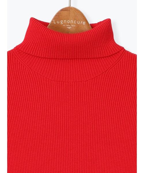 Lugnoncure(ルノンキュール)の「リブタートルニット(ニット/セーター・レディース・オフホワイト/ブラック/レッド・F)」の8枚目の写真