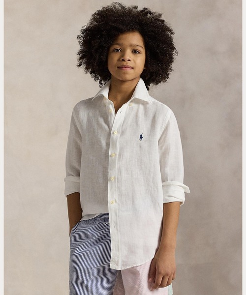 POLO RALPH LAUREN CHILDRENSWEAR（ポロ ラルフ ローレン チルドレンズウェア）の「リネン シャツ（シャツ/ブラウス・キッズ・ホワイト・L/M/S/XL）」の4枚目の写真