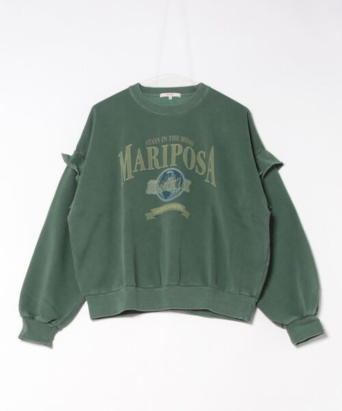 UNDERWRAPS(アンダーラップス)の「ピグメント裏起毛フリル付きPO(M3)(Tシャツ/カットソー・レディース・グリーン/ブラック・M/L)」の2枚目の写真