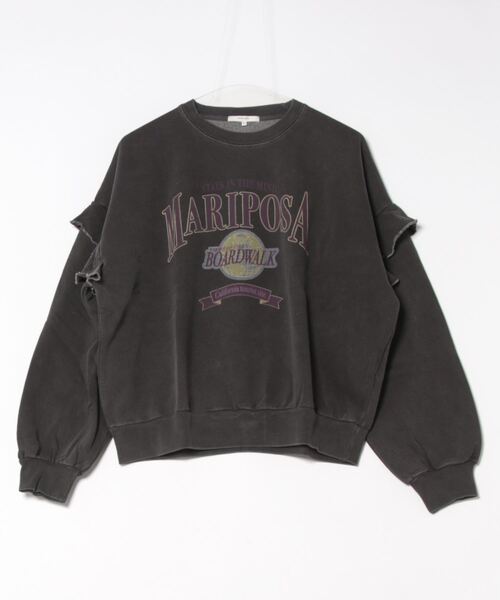 UNDERWRAPS(アンダーラップス)の「ピグメント裏起毛フリル付きPO(M3)(Tシャツ/カットソー・レディース・グリーン/ブラック・M/L)」の1枚目の写真