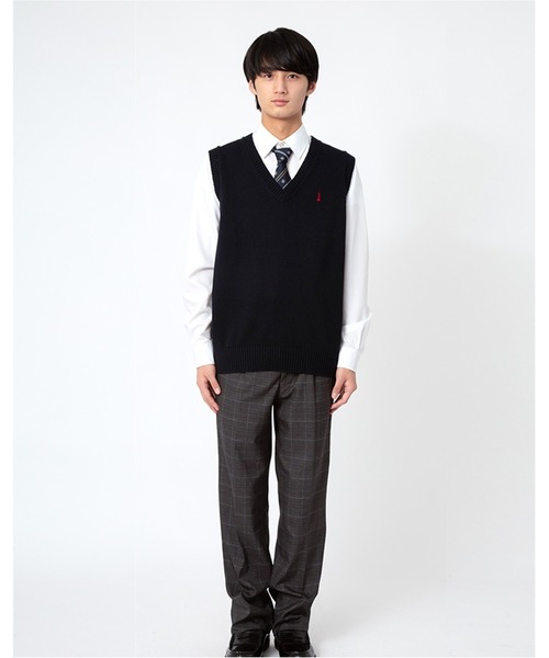 メンズ ベスト 綿 7G 男子 制服 学生服 中学生 高校生 スクール