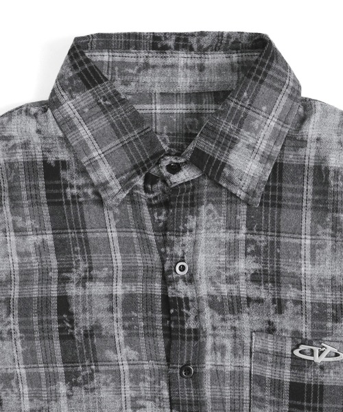 Figments（フィグメンツ）の「フェイクレイヤードチェックシャツ（シャツ/ブラウス・レディース・ブラック/ブラウン・FREE）」の6枚目の写真