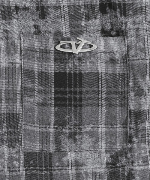 Figments（フィグメンツ）の「フェイクレイヤードチェックシャツ（シャツ/ブラウス・レディース・ブラック/ブラウン・FREE）」の7枚目の写真