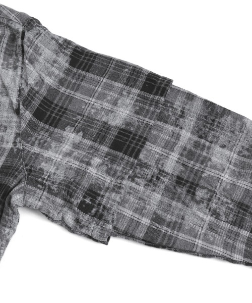 Figments（フィグメンツ）の「フェイクレイヤードチェックシャツ（シャツ/ブラウス・レディース・ブラック/ブラウン・FREE）」の8枚目の写真