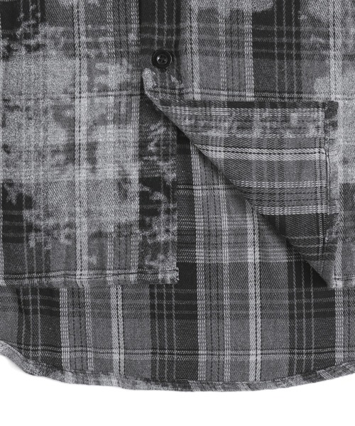 Figments（フィグメンツ）の「フェイクレイヤードチェックシャツ（シャツ/ブラウス・レディース・ブラック/ブラウン・FREE）」の10枚目の写真
