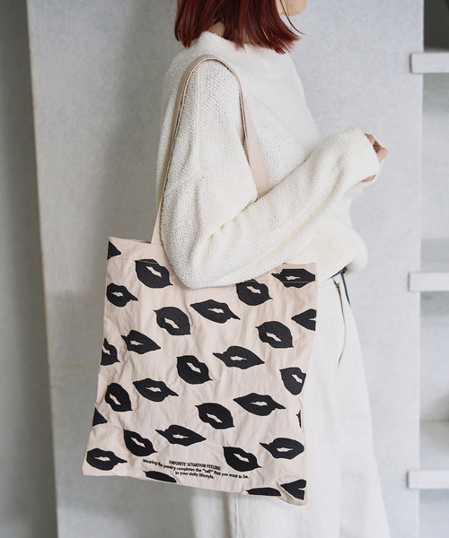 LE TALON（ルタロン）の「《追加》LE TALON メッセージトート2（トートバッグ・レディース・アイボリー/グレー/ピンク/ブラウン/グリーン/ベージュ・FREE）」の9枚目の写真