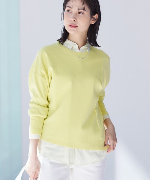 INDIVI（インディヴィ）の「【洗える】アシメデザイン ドルマンスリーブニット（ニット/セーター・レディース・ベージュ/ライトグリーン/アイボリー/スモーキーグリーン系/チャコールグレー・05/13/15 /34/38/19）」の21枚目の写真