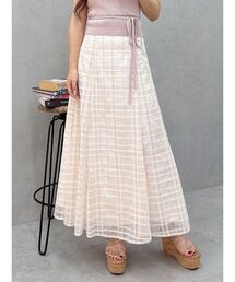 オリジナルチュールチェックフレアスカート