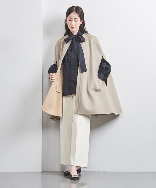 UNITED ARROWS（ユナイテッドアローズ）の「カシミヤ リバー ケープ（ポンチョ・レディース・ベージュ・38/36）」の4枚目の写真