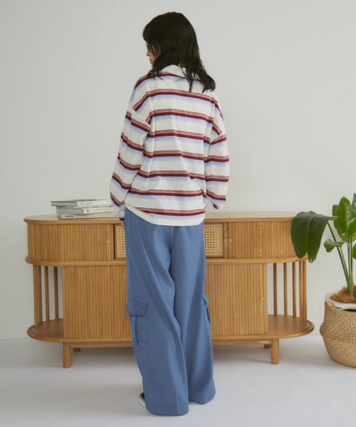 MERLOT(メルロー)の「ローサイドポケットカーゴスラックス(スラックス・レディース・ベージュ/ブルー・FREE)」の9枚目の写真