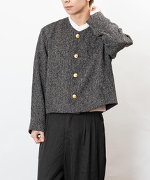 garsonwave（ギャルソンウェーブ）の「ツイード ゴールドボタン ノーカラー ショート丈 ジャケット(GW)（その他アウター）」