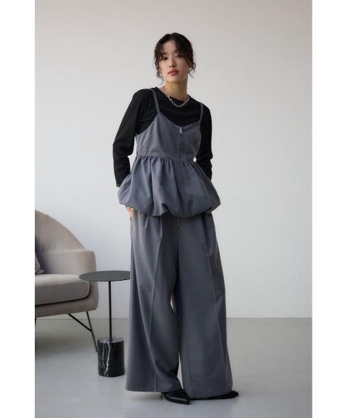 AZUL by moussy（アズールバイマウジー）の「フロントジップバルーンキャミ（キャミソール・レディース・グレー/ブラック系その他/ブラック・FREE）」の7枚目の写真
