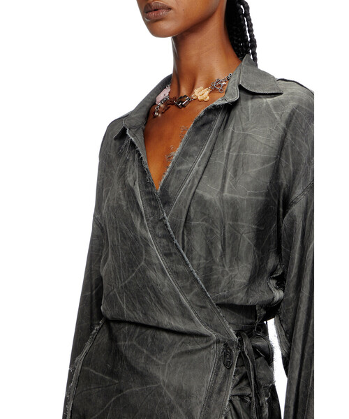 DIESEL（ディーゼル）の「ウィメンズ 長袖ドレス D-RAVEN-Q1（シャツワンピース・レディース・ブラック・36/40/38/42）」の7枚目の写真