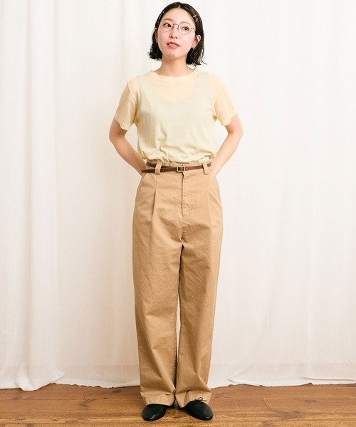 fig Ｌondon（フィグロンドン）の「CHINO pants（チノパンツ・レディース・ベージュ/アイボリー・FREE）」の5枚目の写真