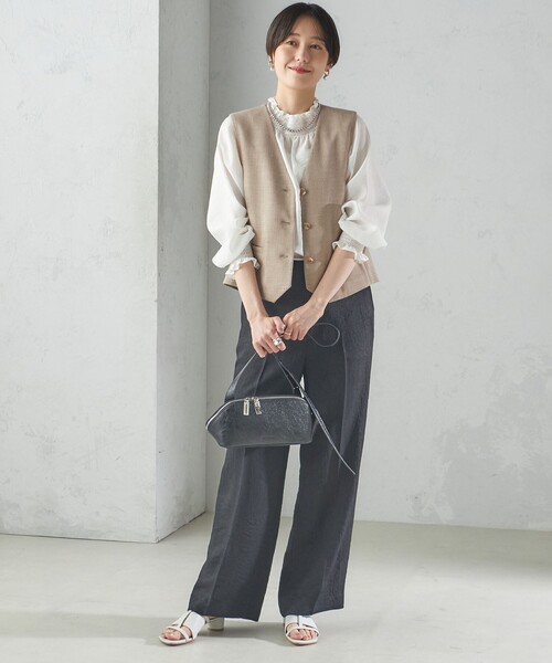 【シップス　ウィメン】〈手洗い可能〉Asami 麻調合繊 ショート ジレ SHIPS｜<手洗い可能>Asami 麻調合繊 ショート ジレ | Rakuten