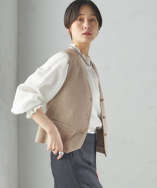 美品　SHIPS ベスト　ジレ セール】 ウール混 ボックス テーラード ジレ （ベスト）｜SHIPS