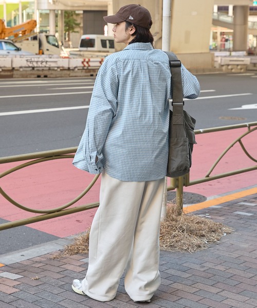 美品 プラージュ 麻100% リネンオーバーサイズシャツ ゆったり くすみミント セール】オーバーサイズ レギュラーカラーミニチェックシャツ