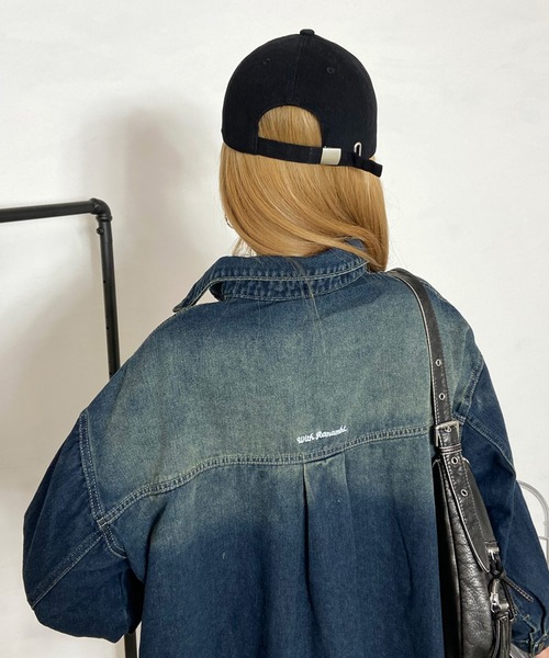 non-hedge(ノンヘッジ)の「ロゴ刺繍デニムシャツ(シャツ/ブラウス・レディース・ブラック/ブルー/インディゴブルー・FREE)」の21枚目の写真