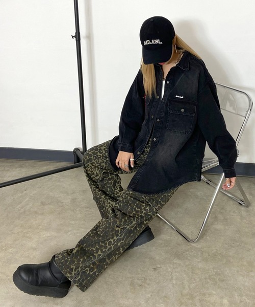 non-hedge(ノンヘッジ)の「ロゴ刺繍デニムシャツ(シャツ/ブラウス・レディース・ブラック/ブルー/インディゴブルー・FREE)」の22枚目の写真