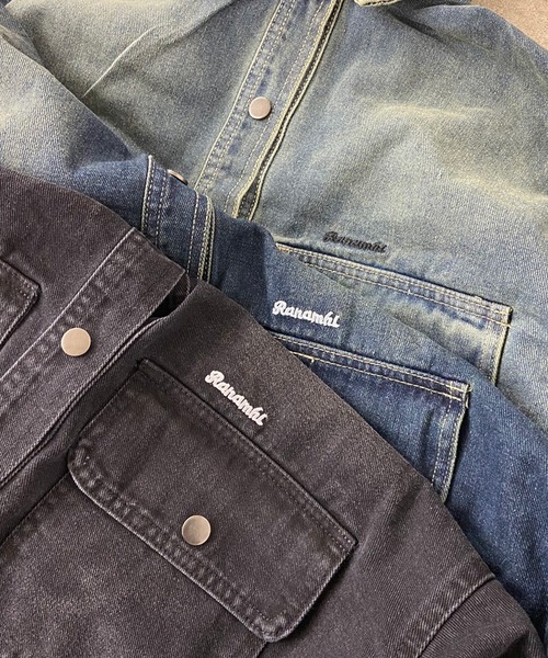 non-hedge(ノンヘッジ)の「ロゴ刺繍デニムシャツ(シャツ/ブラウス・レディース・ブラック/ブルー/インディゴブルー・FREE)」の13枚目の写真