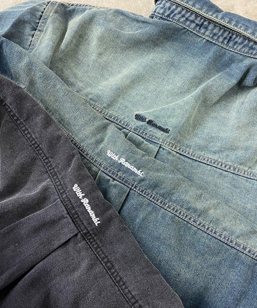 non-hedge(ノンヘッジ)の「ロゴ刺繍デニムシャツ(シャツ/ブラウス・レディース・ブラック/ブルー/インディゴブルー・FREE)」の14枚目の写真