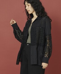 Freada/フリーダ パッチワークレースシャツ