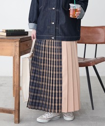 BONLECILL | チェック切替イージープリーツスカート(スカート)