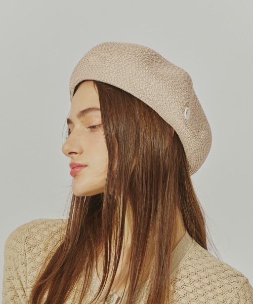 【Chapeau d’ O】シンプルベレー帽 Chapeau d' O Ribbon TH Beret | 57.5cm(75) BLACK (01