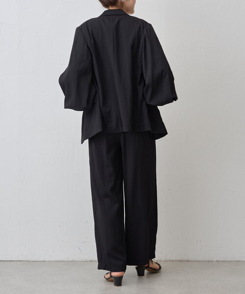 LIVETART（リヴェタート）の「《LIVETART》袖リブジャケット（テーラードジャケット・レディース・ブラック/ピンクベージュ・FREE）」の5枚目の写真