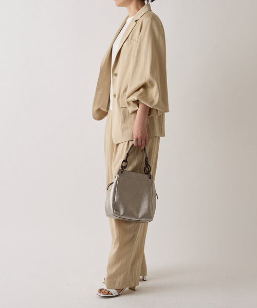 LIVETART（リヴェタート）の「《LIVETART》袖リブジャケット（テーラードジャケット・レディース・ブラック/ピンクベージュ・FREE）」の9枚目の写真