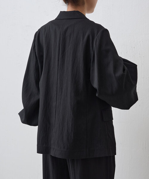 LIVETART（リヴェタート）の「《LIVETART》袖リブジャケット（テーラードジャケット・レディース・ブラック/ピンクベージュ・FREE）」の12枚目の写真